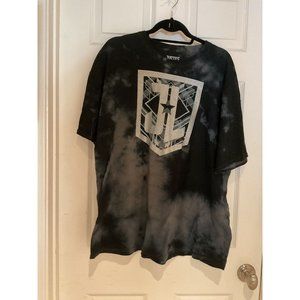 Justice League Men's Logo Black & Gray Tie Dye T-Shirt Size 2XL